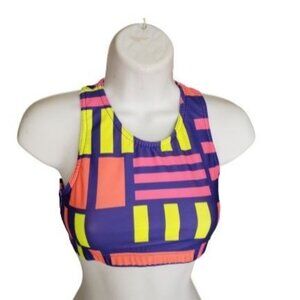 Varsity Spirit Girls Sports Bra L Cheer Colorful Geometric Racerback Athletic
